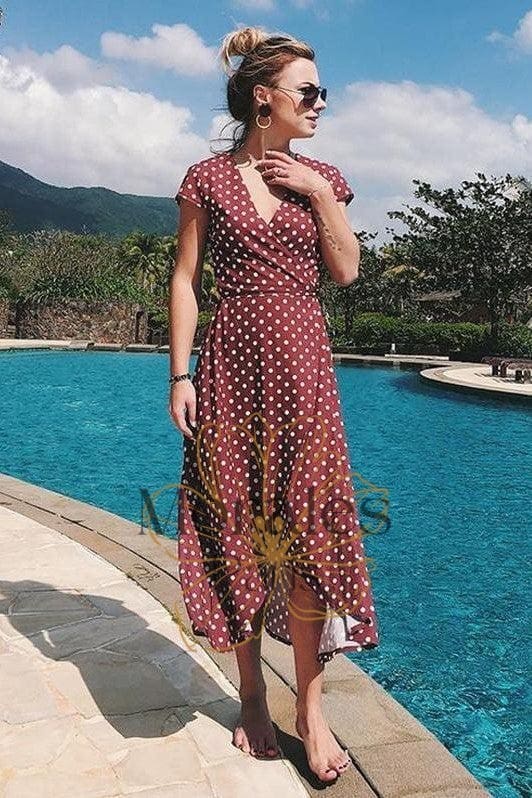 Robe Longue Bohème Pois