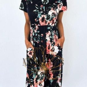 Robe Longue Bohème Noire Style Bohème