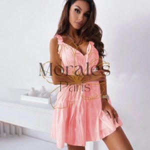 Robe bohème courte à lacets