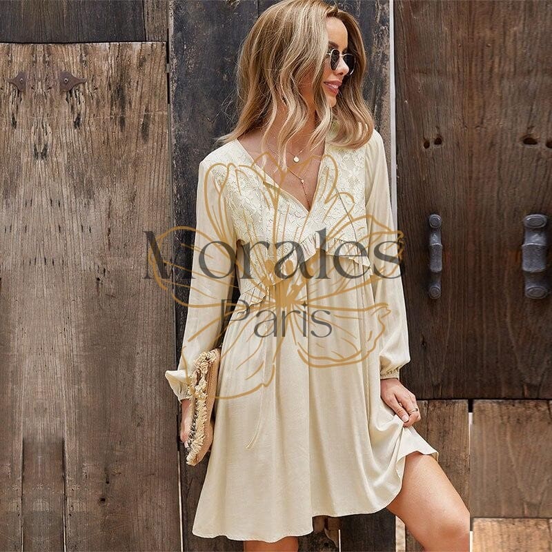 Robe bohème courte à volant – Image 9