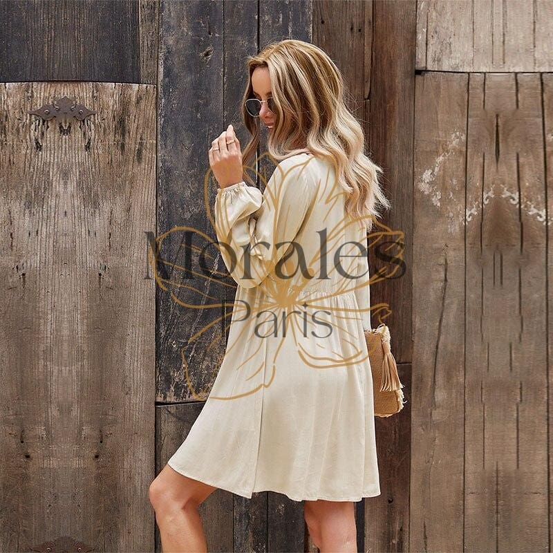 Robe bohème courte à volant – Image 4