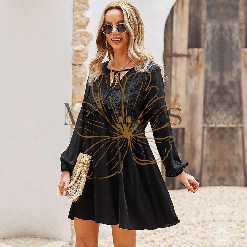 Robe bohème courte à volant