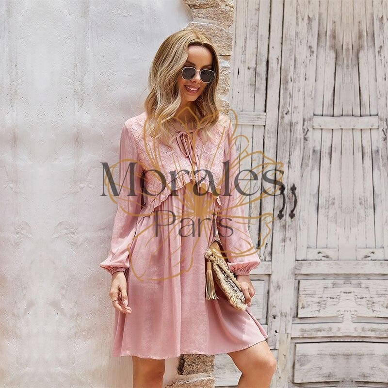 Robe bohème courte à volant – Image 3