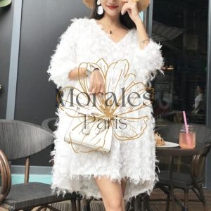 Robe bohème en plumes