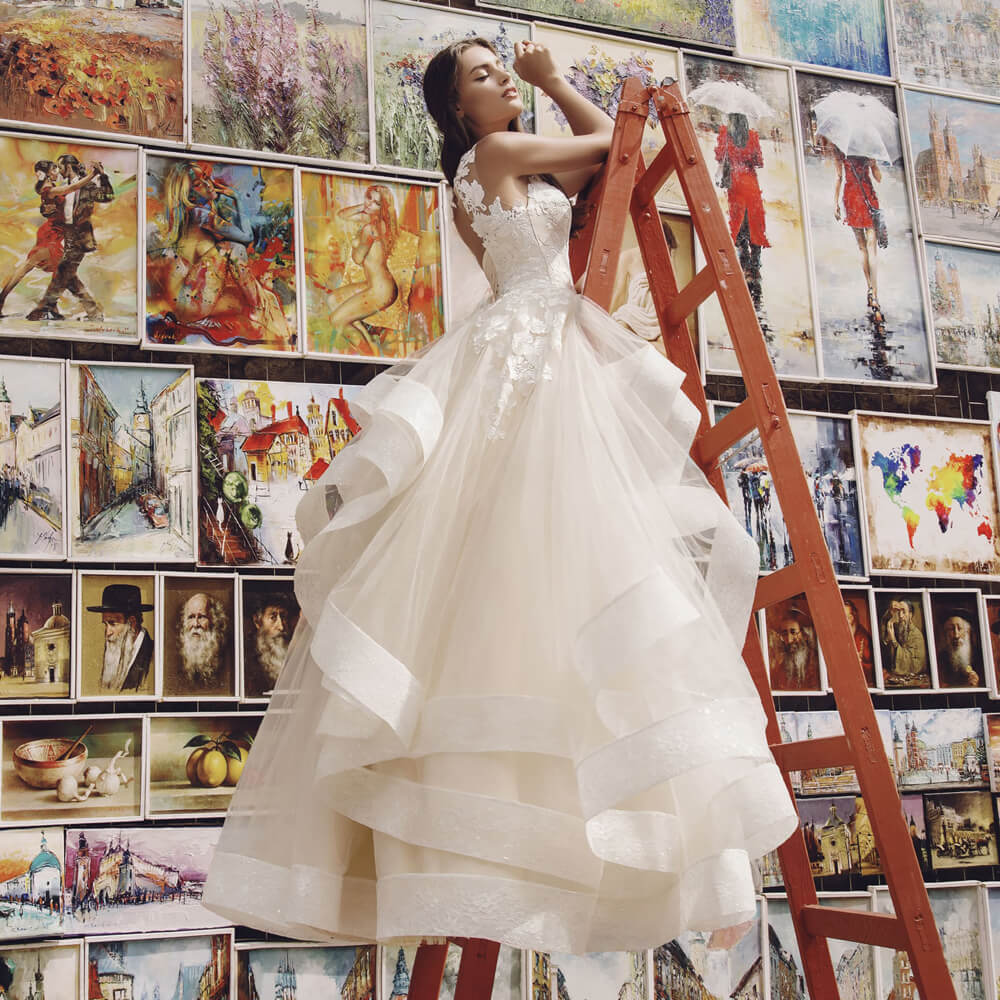 Robe de Mariée Princesse Couleur Champagne - Image 5