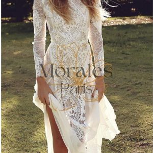 Robe longue, style mariage bohème