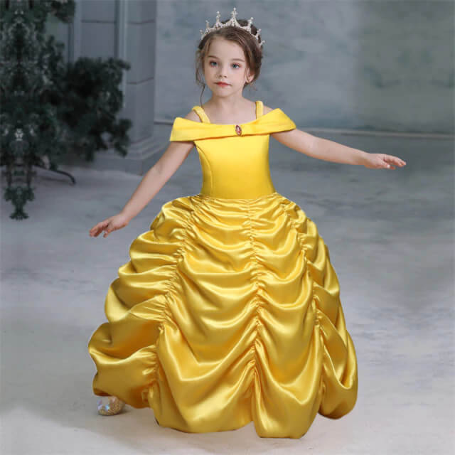Robe Princesse Fille Jaune