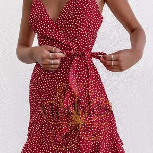 Robe Bohème Rouge à Nœud – Iris