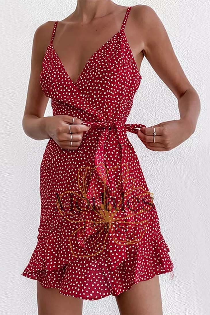 Robe Bohème Rouge à Nœud – Iris