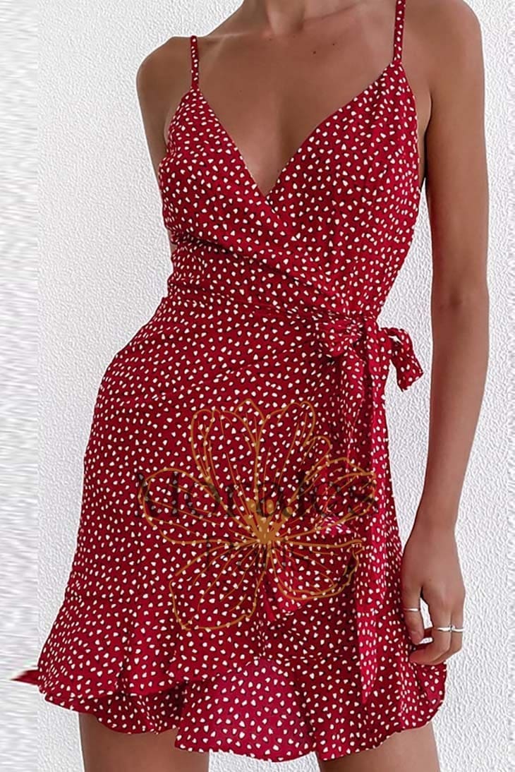 Robe Bohème Rouge à Nœud – Iris - Image 4