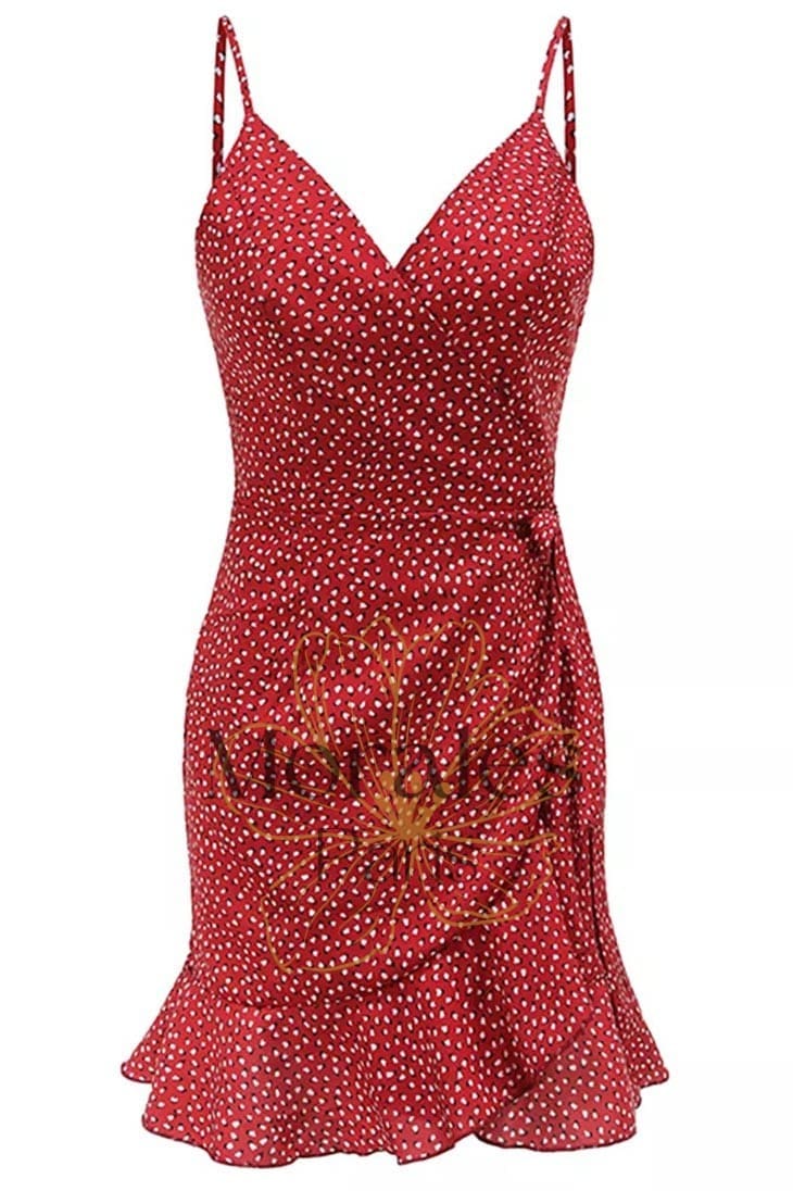 Robe Bohème Rouge à Nœud – Iris - Image 5