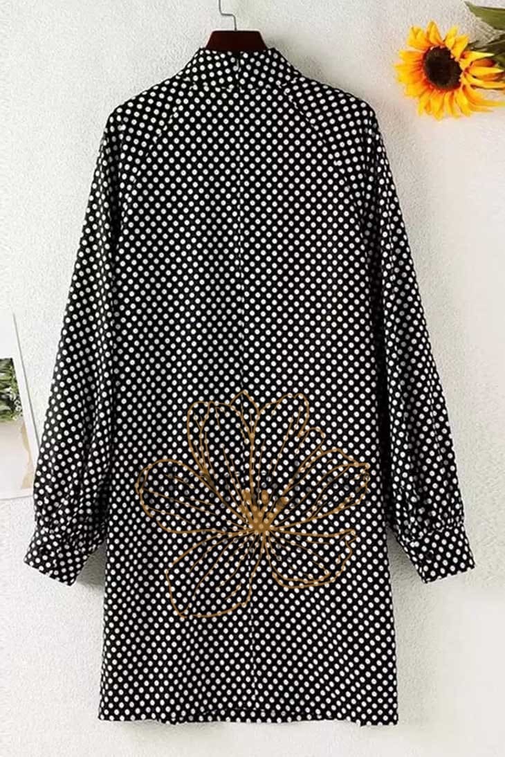 Robe Bohème Courte à Pois et à Manches Longues – Léonie - Image 6