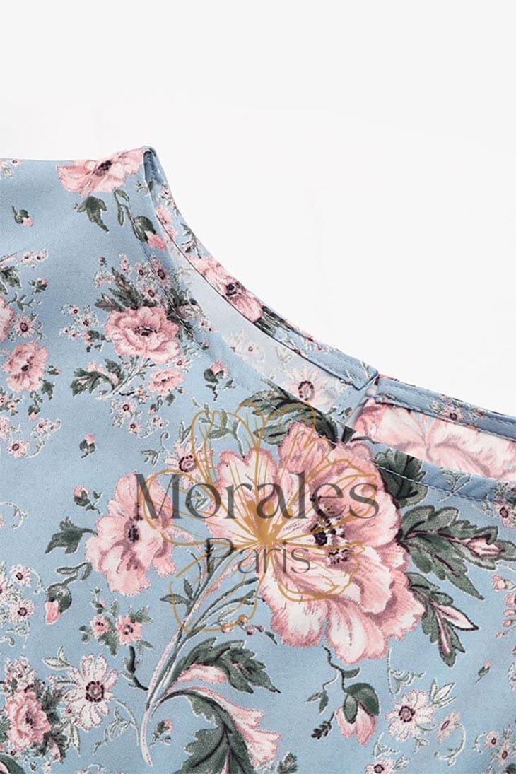 Robe Bohème Turquoise à Ceinture – Annabelle - Image 7