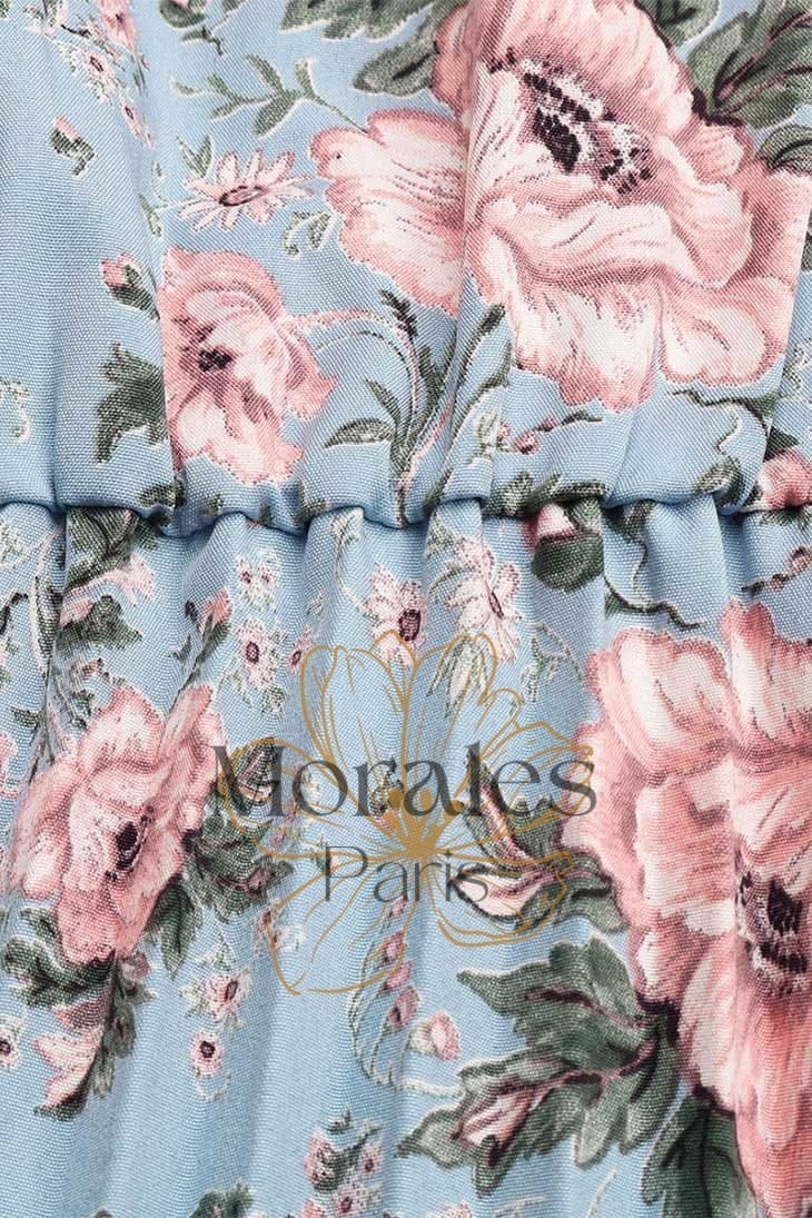 Robe Bohème Turquoise à Ceinture – Annabelle - Image 8