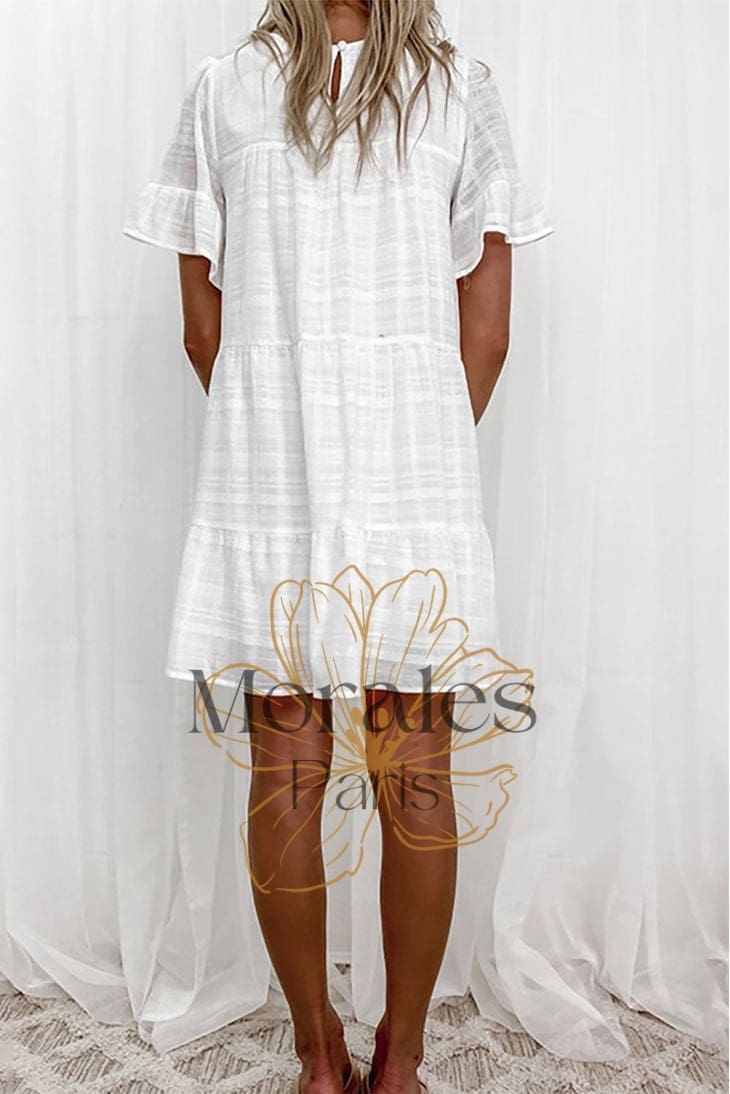 Robe Bohème Blanche Ample – Cassopée - Image 4