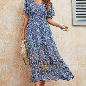 Robe Bohème Bleu Roi – Thelma