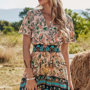 Robe Bohème Chic Couleur Pastel – Aura