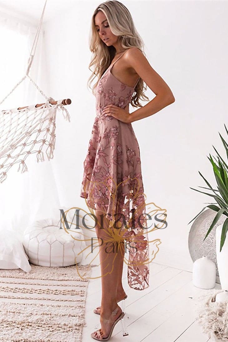 Robe Bohème Chic Dentelle Rose – Emma – Image 5