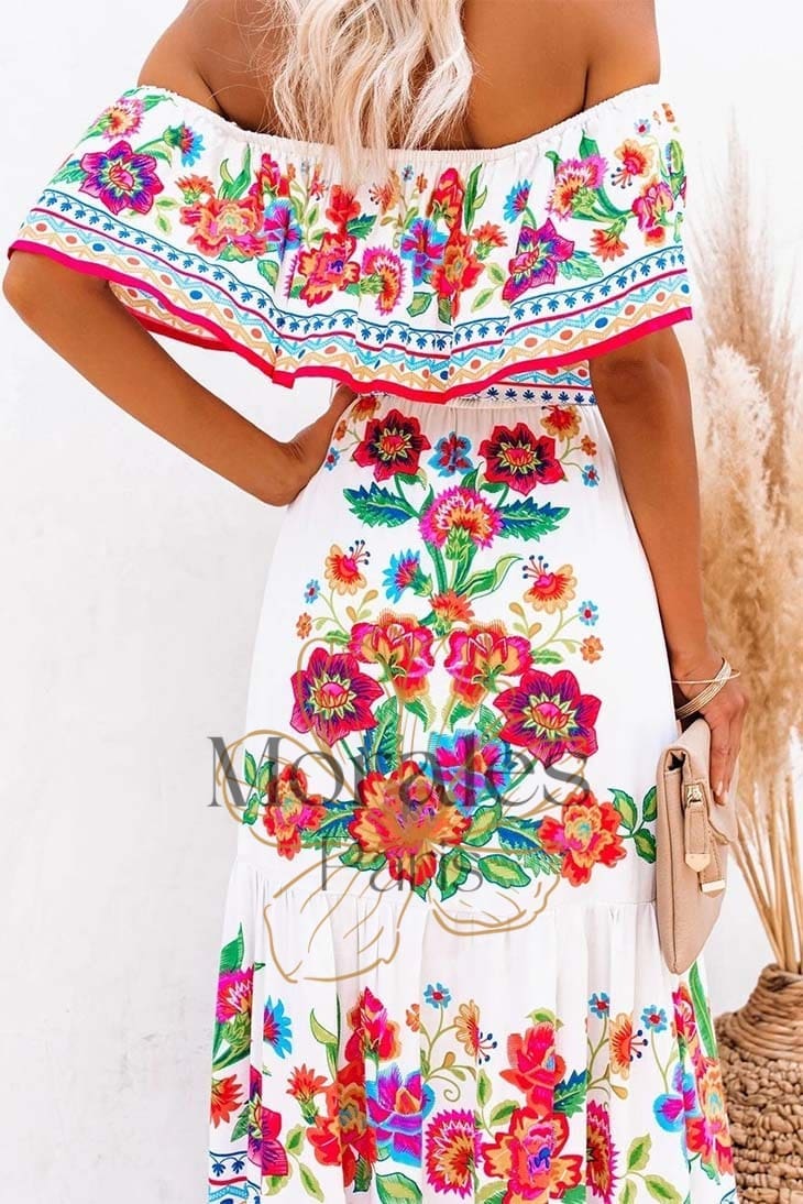 Robe Bohème à Col Bateau – Léa - Image 4