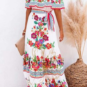 Robe Bohème à Col Bateau – Léa