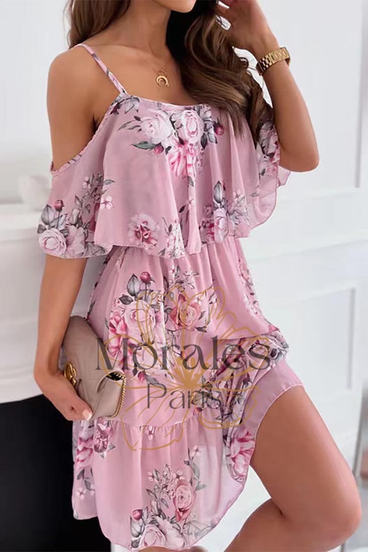 Robe Bohème Fleurie Courte – Baie