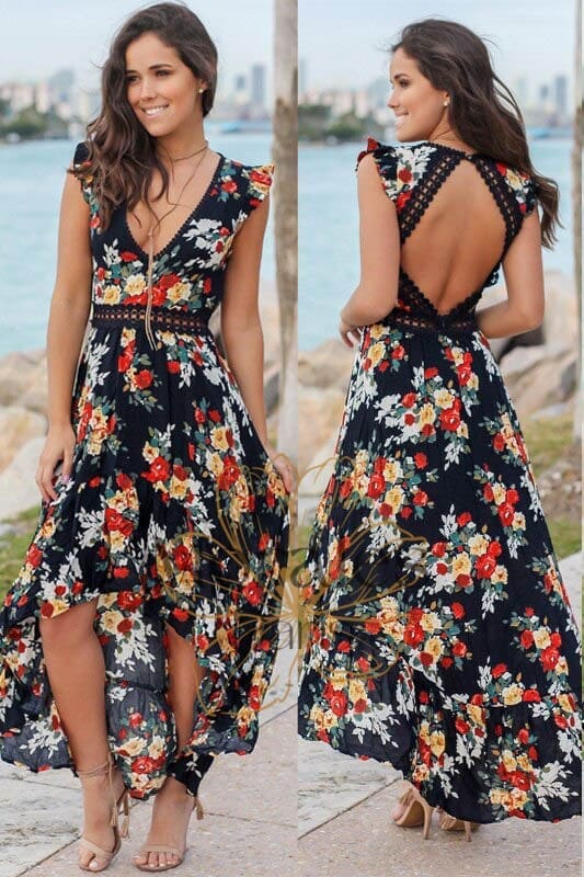 Robe Bohème Fleurie Dos Nu – Hermance – Image 4