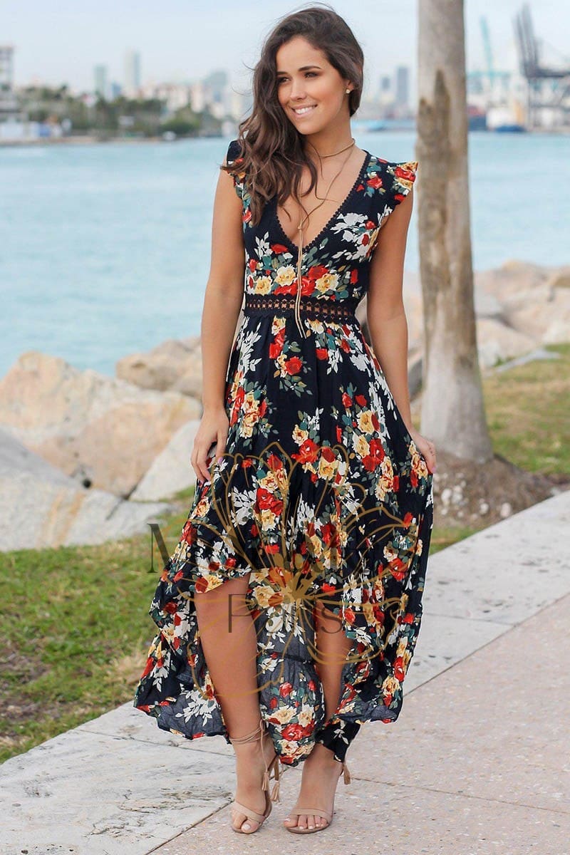 Robe Bohème Fleurie Dos Nu – Hermance – Image 3