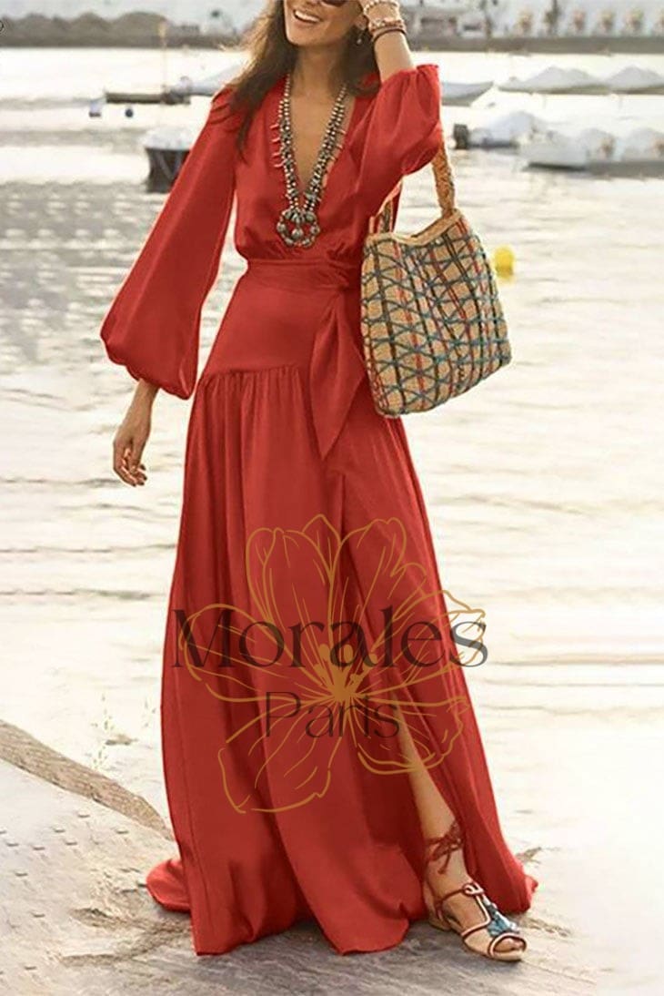 Robe Bohème Longue Vert Emeraude – Lucrèce - Image 5