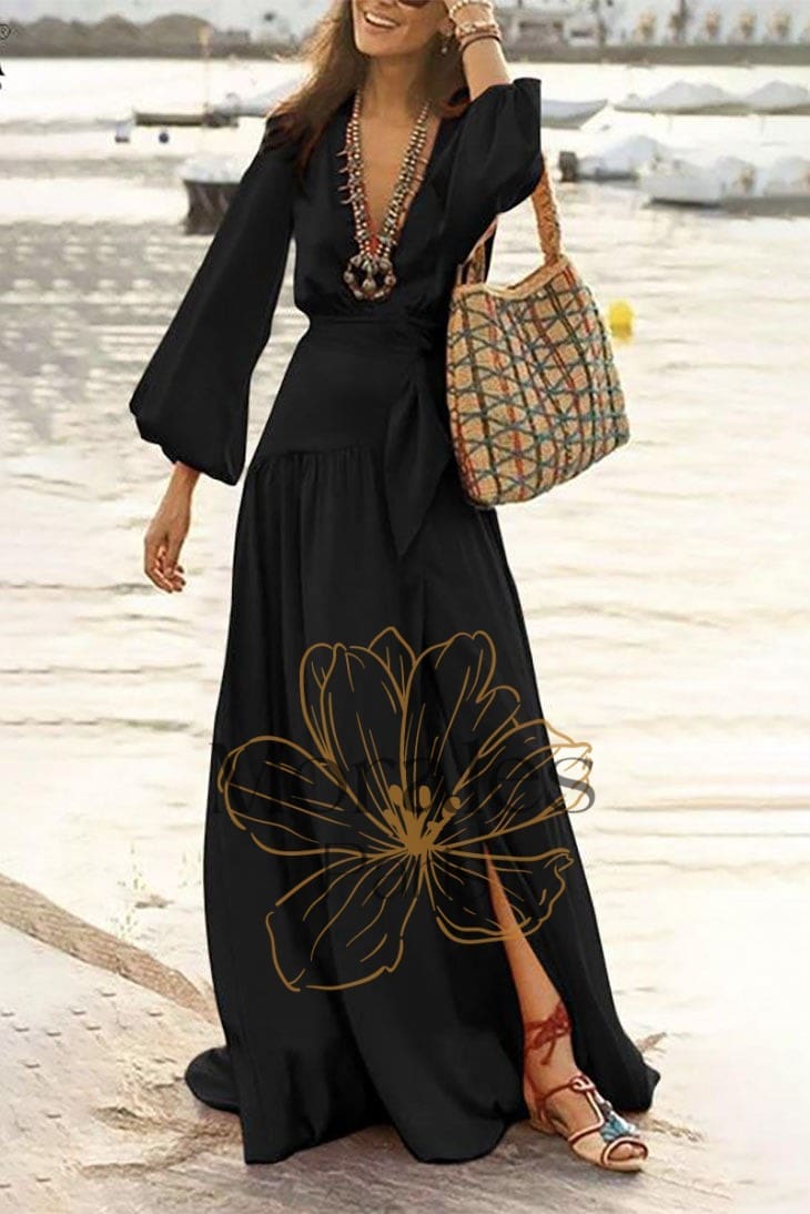 Robe Bohème Longue Vert Emeraude – Lucrèce - Image 4