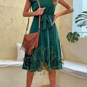 Robe Bohème Plissée Unie – Swann