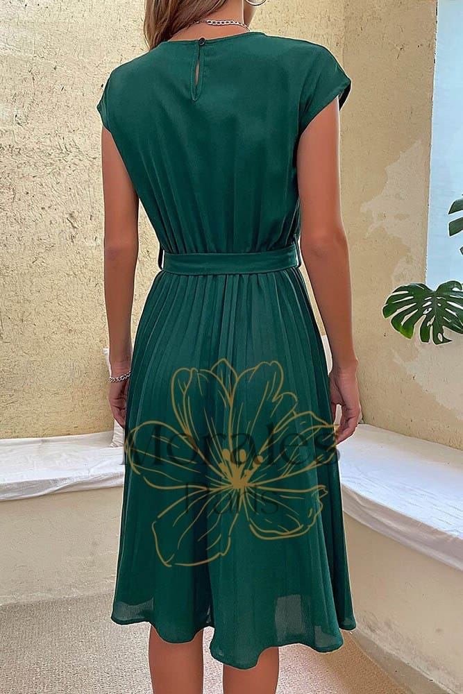 Robe Bohème Plissée Unie – Swann – Image 6