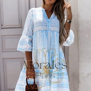 Robe Bohème Turquoise – Eléonore