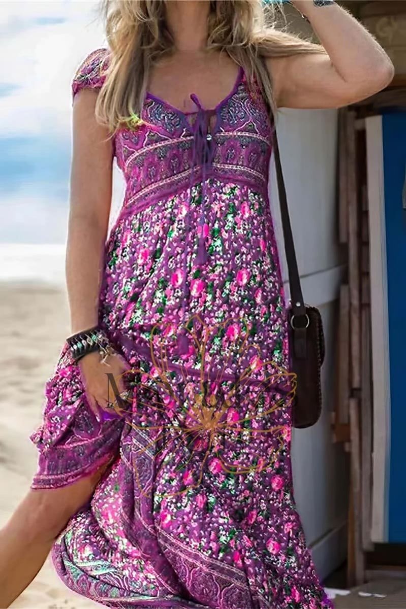 Robe Bohème Violette – Audeline - Image 2