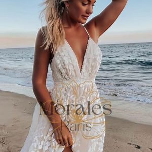 Robe de Mariée Bohème Chic Courte – Pénélope
