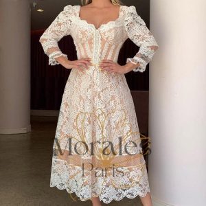 Robe de Mariée Bohème en Dentelle à Dos Nu – Pauline