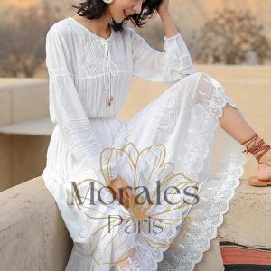 Robe de Mariée Bohème à Manches Longues – Ysée