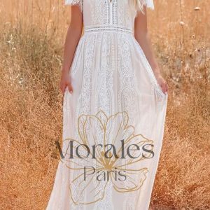 Robe Longue Bohème Blanche en Dentelle – Alba