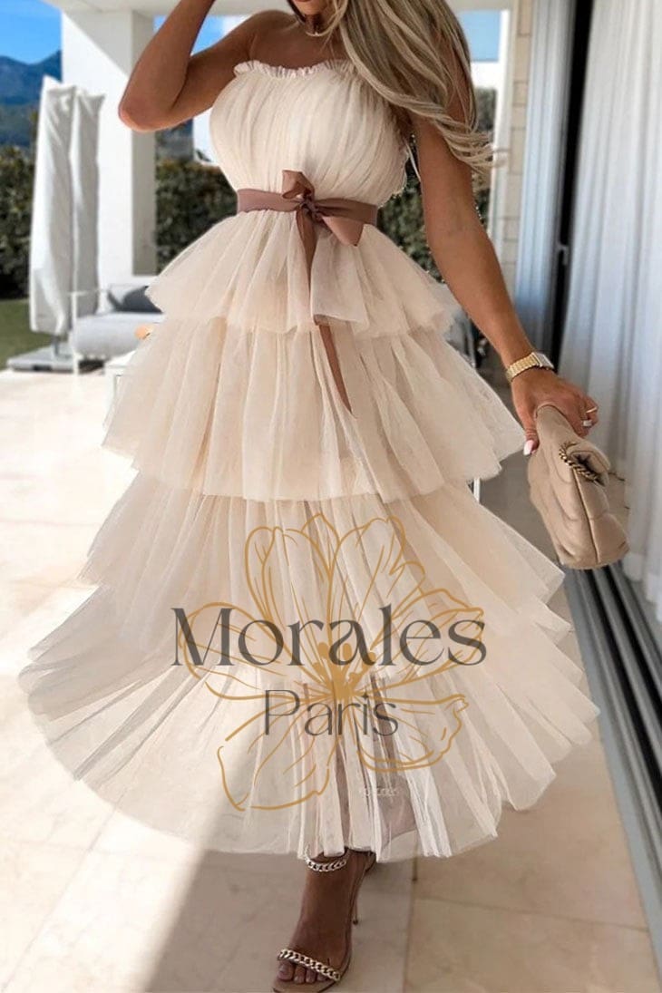 Robe Longue Bohème Ivoire à Volants – Nine - Image 5