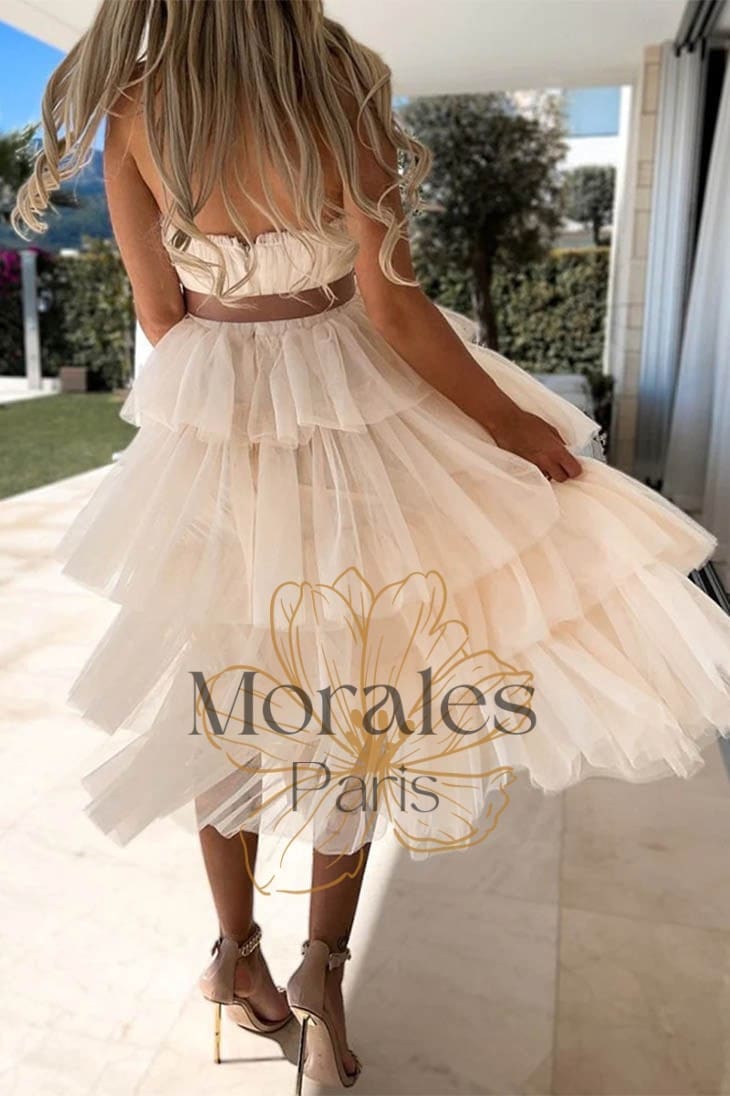 Robe Longue Bohème Ivoire à Volants – Nine - Image 6