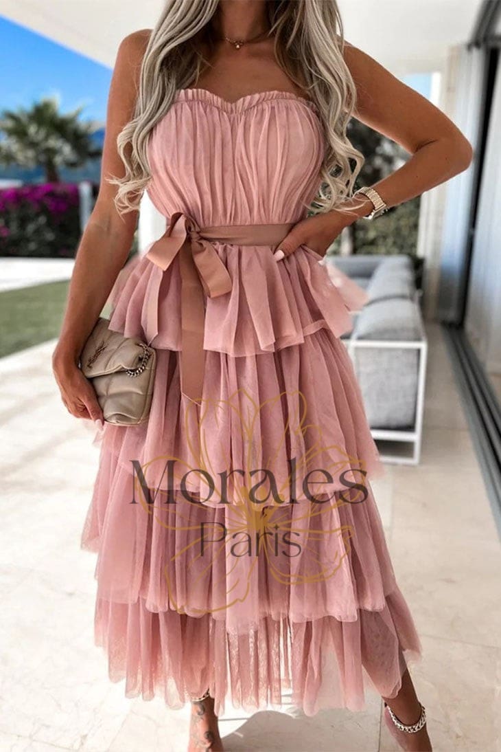 Robe Longue Bohème Ivoire à Volants – Nine - Image 3