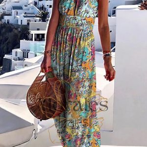 Robe Longue Bohème Multicolore – Camélia