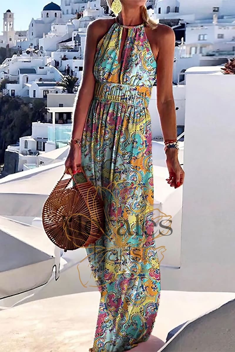 Robe Longue Bohème Multicolore – Camélia