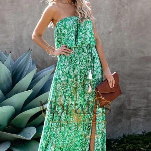 Robe Longue Bohème Sans Bretelles – Sixtine