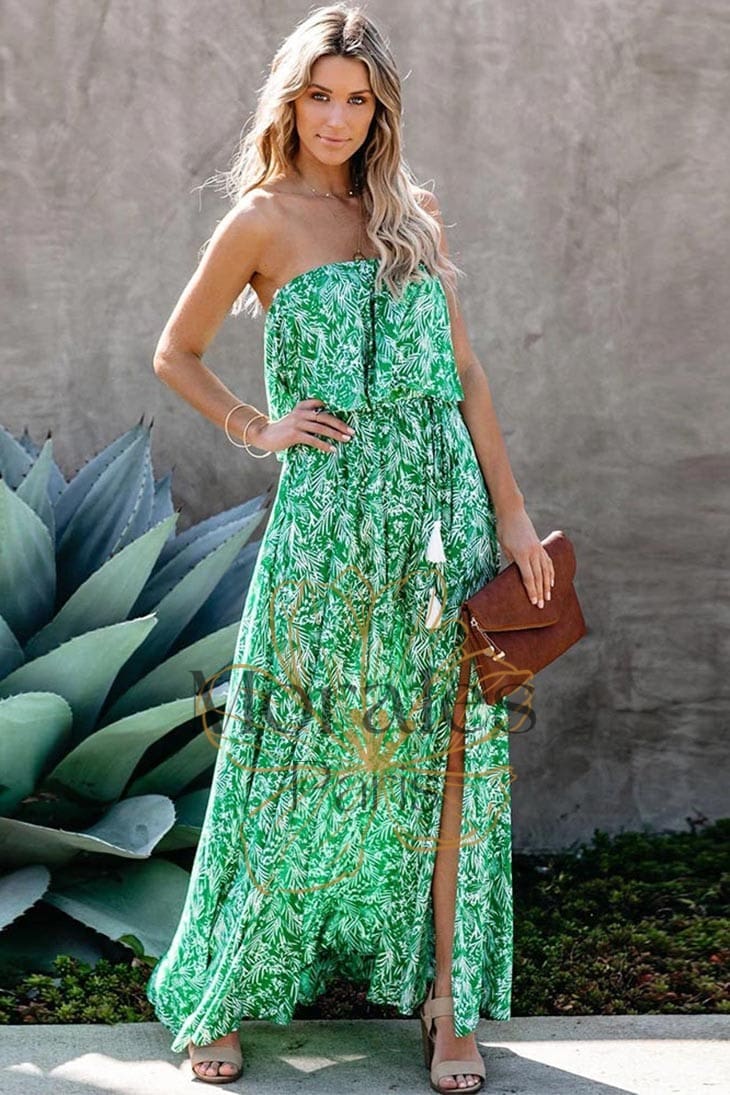 Robe Longue Bohème Sans Bretelles – Sixtine – Image 3