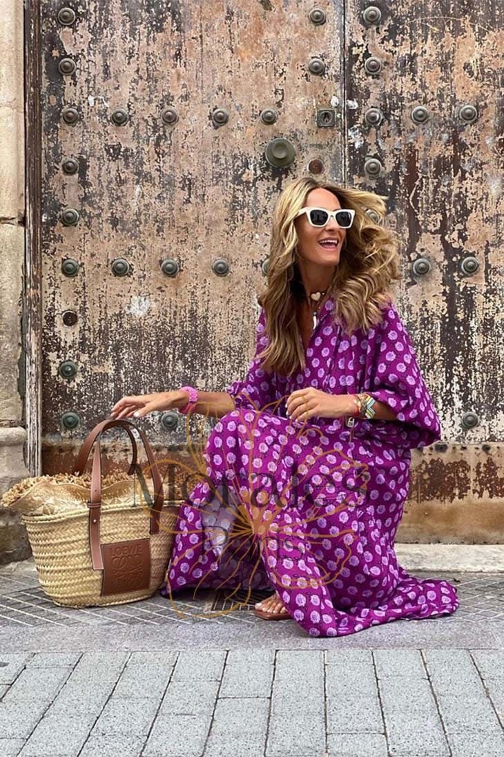 Robe Longue Bohème Violette – Garance – Image 5