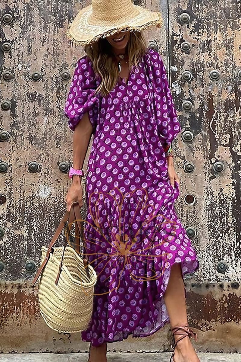 Robe Longue Bohème Violette – Garance – Image 4