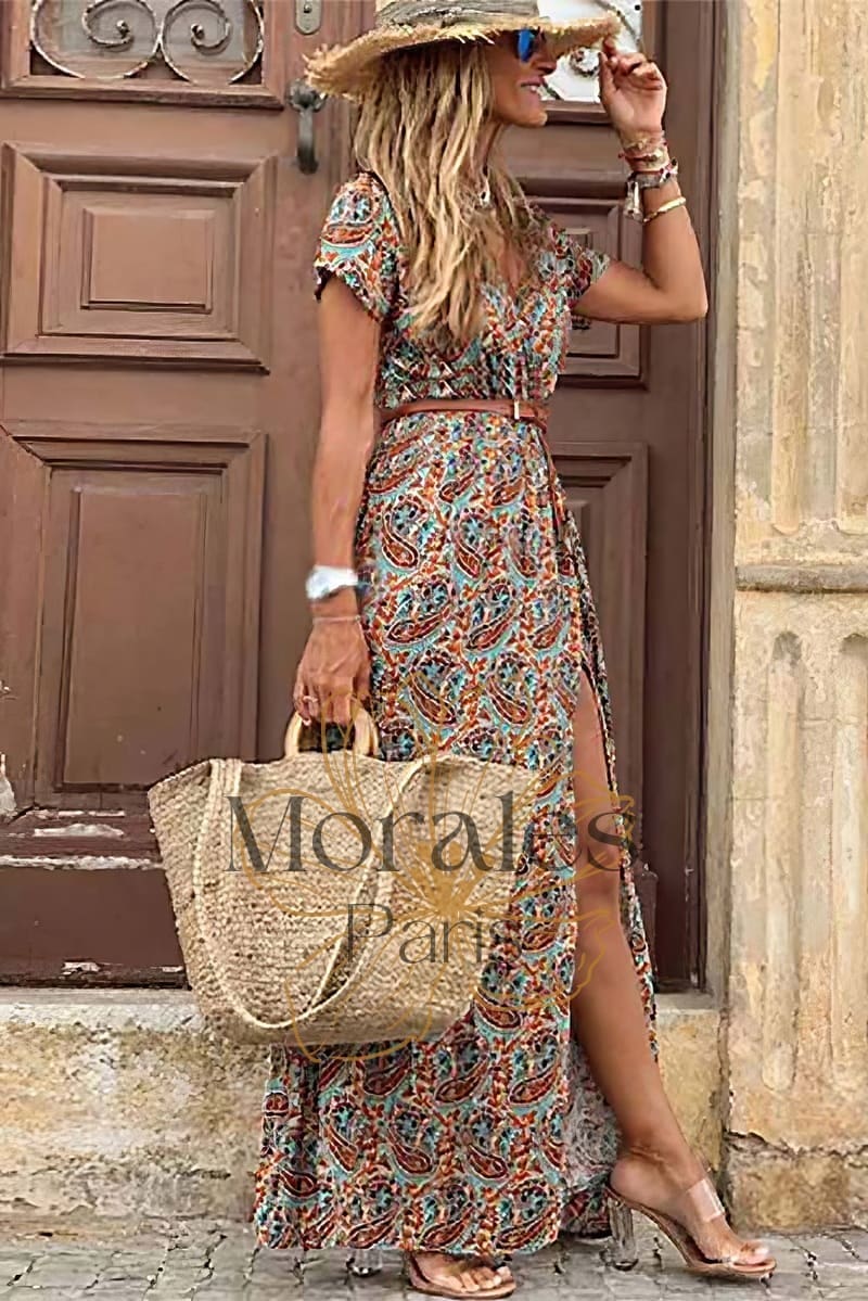 Robe Longue Fendue Bohème – Aimée – Image 2