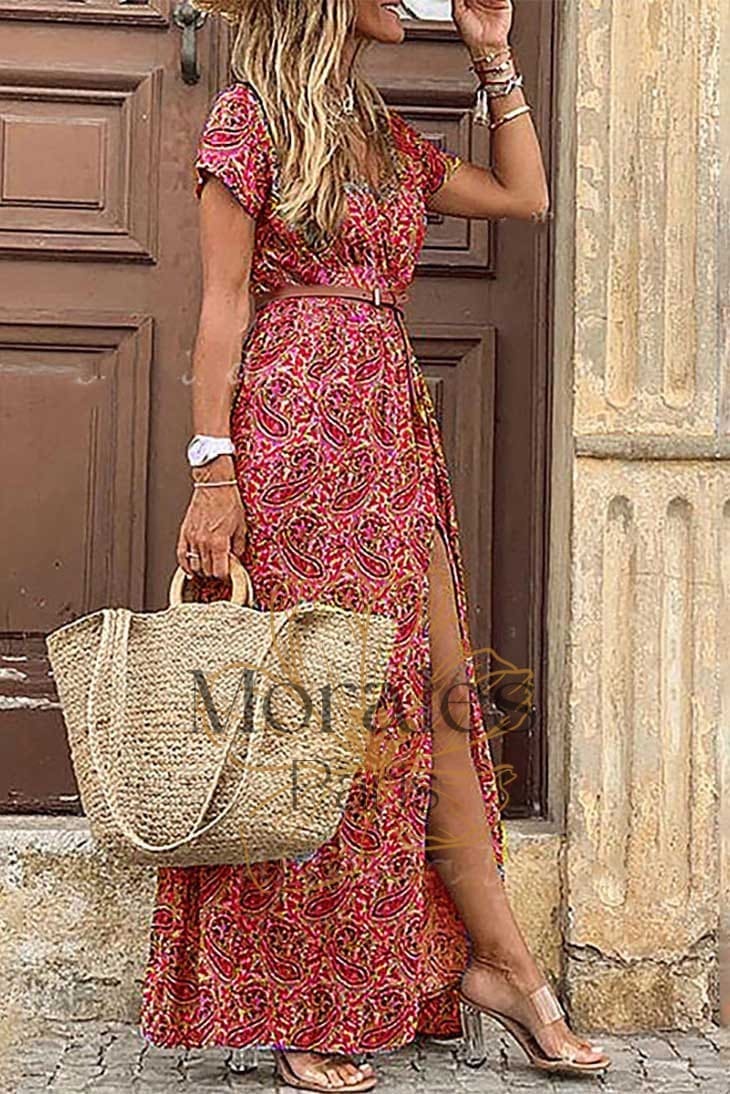 Robe Longue Fendue Bohème – Aimée – Image 6