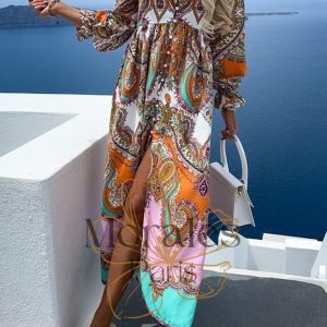 Robe Longue Bohème à Manches Longues – Elena