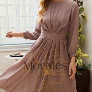 Robe Mi-Longue Bohème Marron – Madeleine